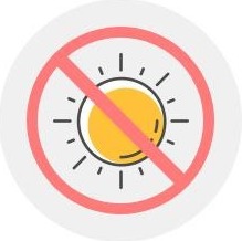 해에 금지 표시를 한 아이콘
