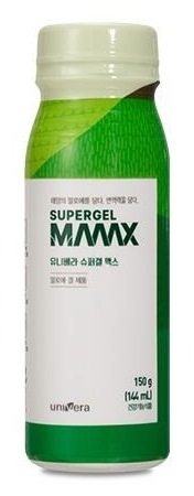 유니베라 슈퍼겔 맥스 초록 병 150 g(144 mL) — SUPERGEL MAX 라벨