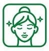 반짝이는 피부의 여성 얼굴 선 아이콘